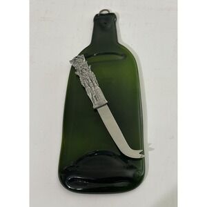 Compressed Flat Green Glass Wine Bottle With Utensil Rest Cheese Ganz